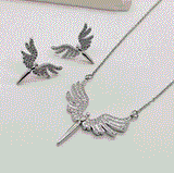 Angel Wings Stainless Steel Necklace Set